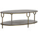 Arya 51 X 31.5 inch Grey / Antique Brass Coffee Table